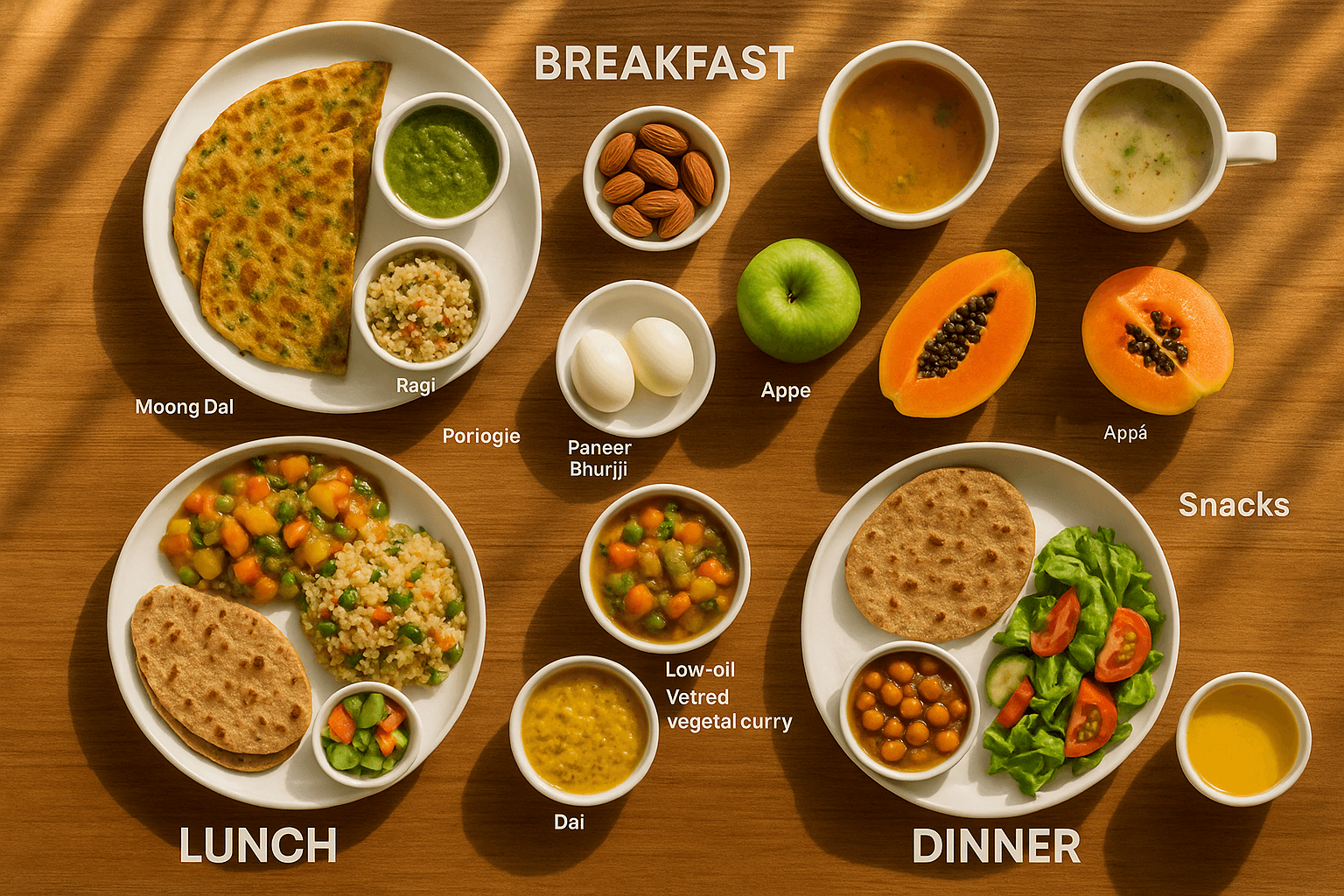 A person managing diabetes naturally with healthy food