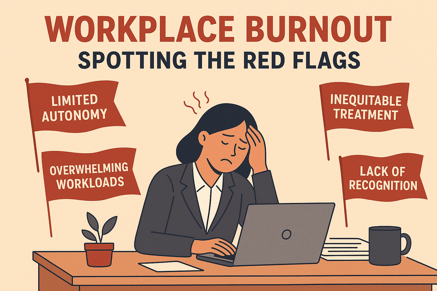 A person feeling burnout at workplace