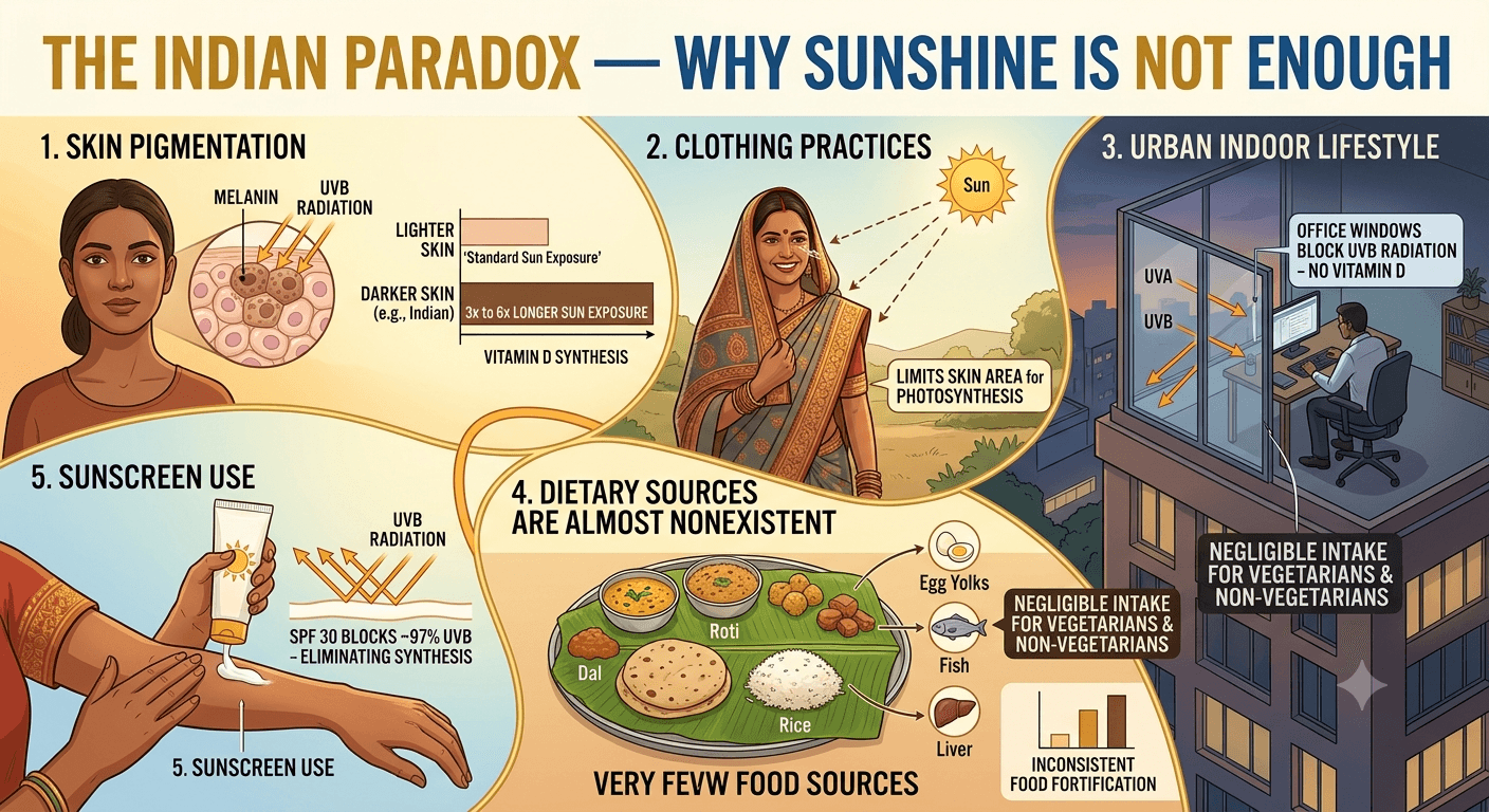 Vitamin D sources and sunshine