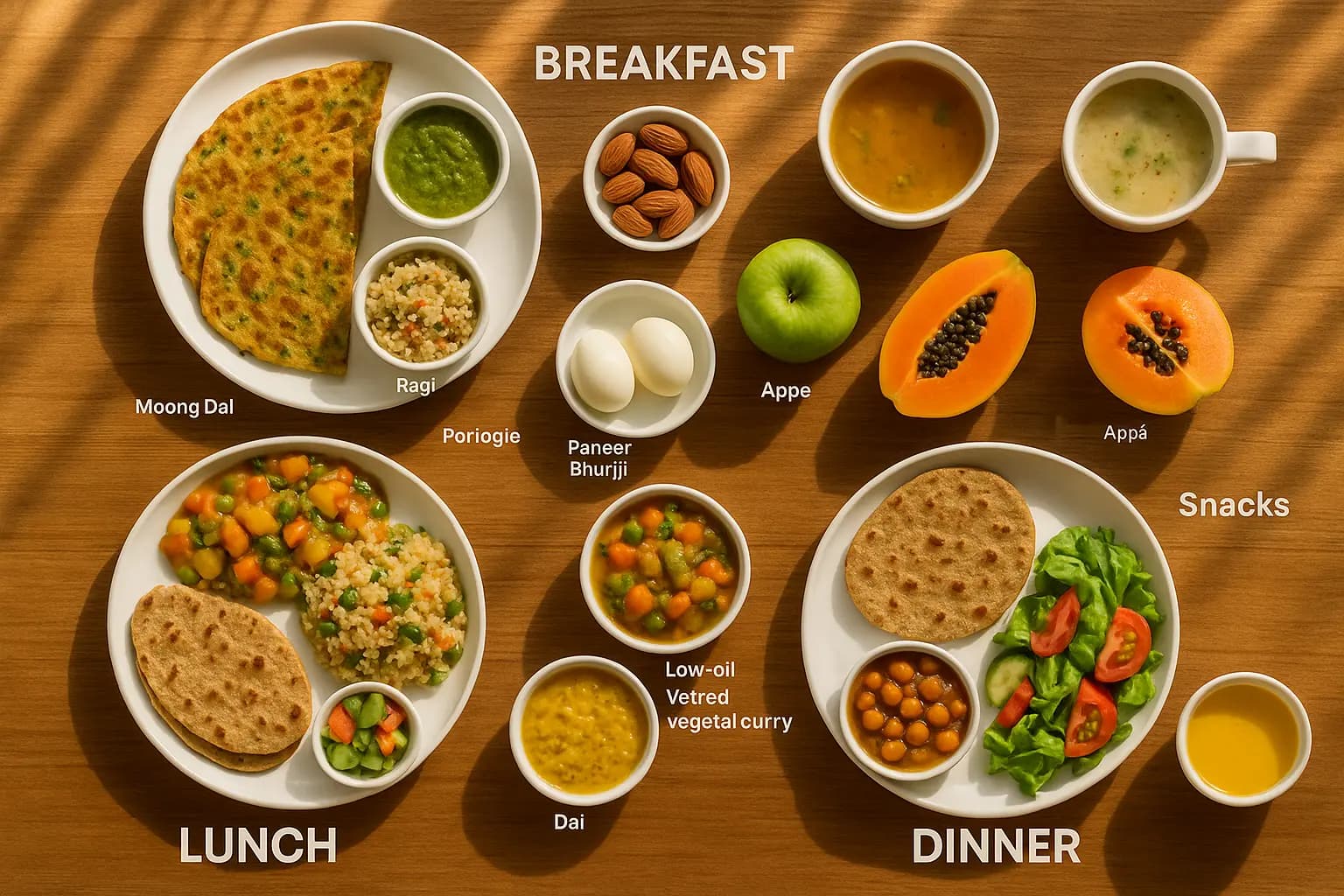 A person managing diabetes naturally with healthy food